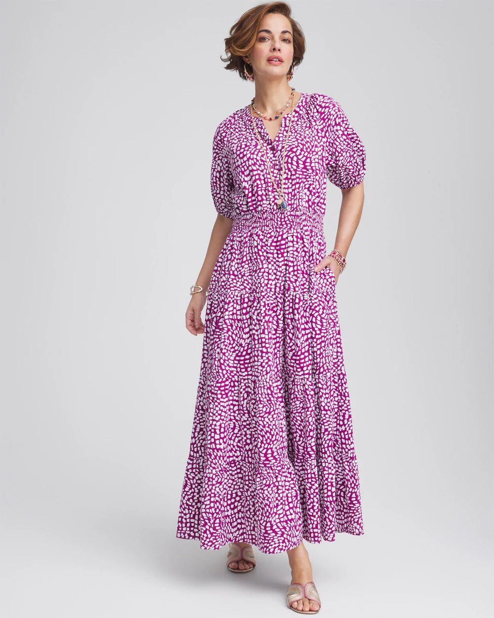 独特な店 Smocked Waist Maxi Dress | Chico's トライアルセット・サンプル